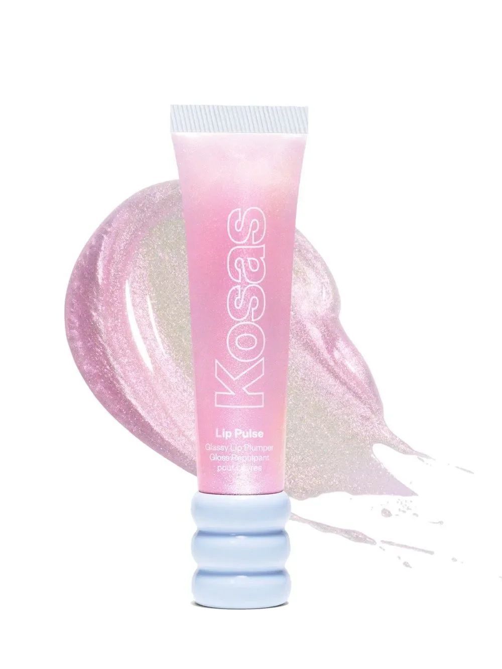 NWT Kosas Lip Pulse - Glassy Lip Plumper in CLEAR IRIDESCENT PINK SHIMMER